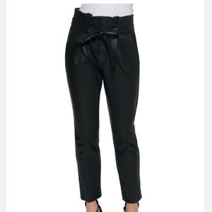 DKNY Women’s Black Pocketed Tie-Belt Party High Waist Pants, Size: 8
